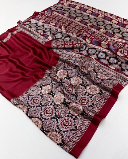 Rajtex pure ajrakh-034 saree cheapest wholesale clothes in india